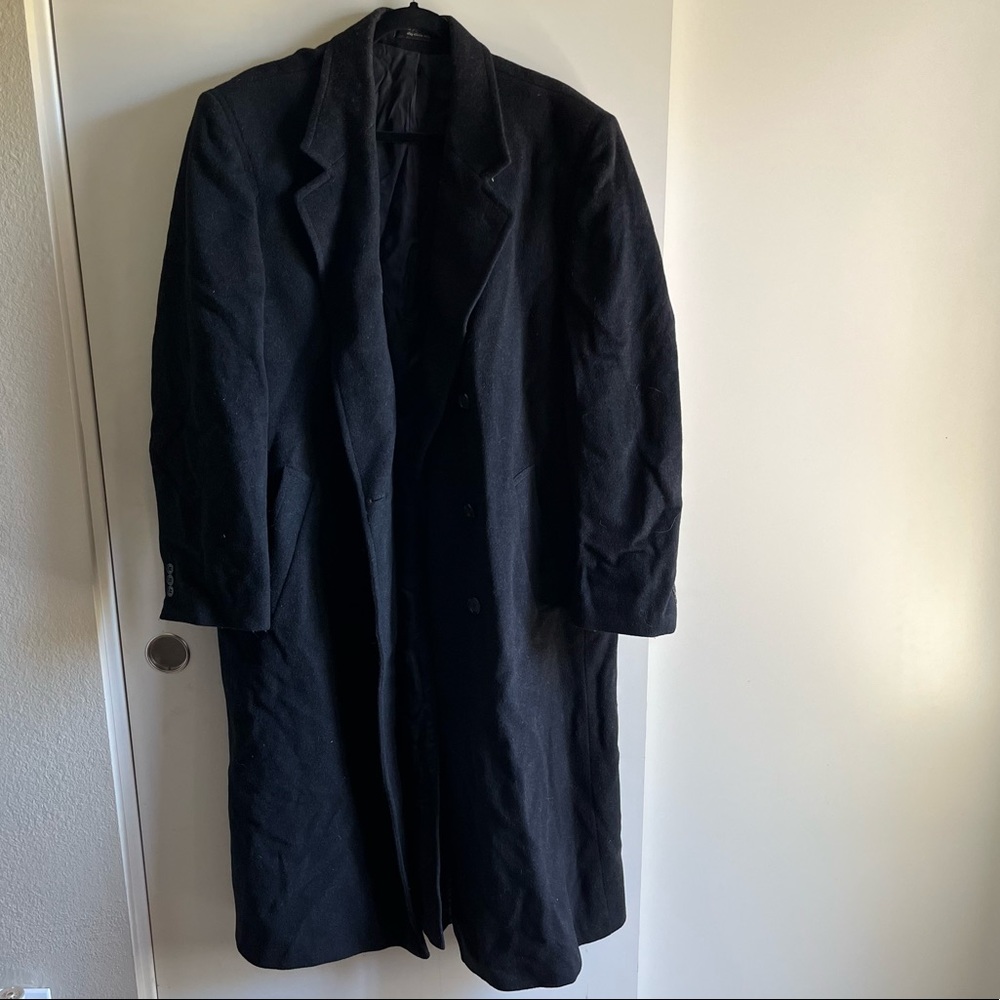 Vintage Cashmere Wool Blend Men's Overcoat Peacoat Kasper Italy Macedonia